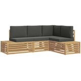  Set vanjskih sofa 4 Komad Bijela i antracit Čvrsto drvo akacije | Eponuda.ba