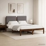  Krevetni okvir s tapiciranim uzglavljem - Tamnosmeđa i svjetlosiva 160 x 200 cm Cijene
