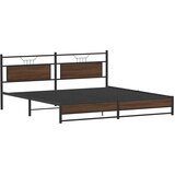  Metalni okvir kreveta bez madraca smeđa boja hrasta 193x201 cm | Eponuda.ba