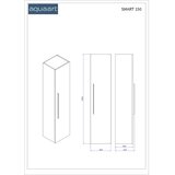AQUAART kupaonski ormarić smart 150, chromix bronca, crna ručkica | shoptok.hr