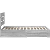  Krevetna konstrukcija Sivi Sonoma i srebrna 75 x 190 cm | shoptok.hr