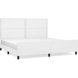  Okvir za krevet s uzglavljem bijeli 200x200 cm od umjetne kože | Shoptok.si