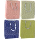  Paper Gift Bag Silver Wavy Lines 23 x 18 x 10.5 cm Cene