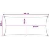  Senčna platna Antracitna in bela 2 x 4 m HDPE, (5000241365) | Shoptok.si