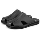 Ducavelli Stan Men's Genuine Leather Slippers, Genuine Leather Slippers, Orthopedic Sole Slippers, Lightweight Leather Sweat. Cene'.'