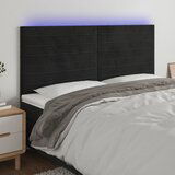 vidaXL LED uzglavlje crno 200x5x118/128 cm baršunasto Cijene