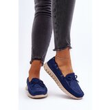 VINCEZA Women's Moccasins with Bow Navy Blue Reece | shoptok.hr