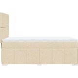vidaXL Box spring postelja z vzmetnico krem 90x190 cm blago | Shoptok.si