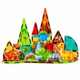 Magnetic Construction Blocks Dinosaurs Volcano Colorful 31 pcs. | shoptok.hr