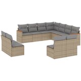  The Living Store Vrtna sedežna garnitura 11-delna z blazinami bež poli ratan - Vrtna Sedežna Garniture, (21461154) | Shoptok.si