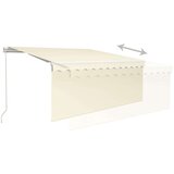 vidaXL Ročno zložljiva tenda s senčilom 3x2,5 m krem | Shoptok.si