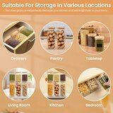 AOOTE 3x stekleni kozarci 1000 ml z bambusovimi pokrovi | Shoptok.si