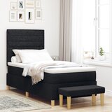 vidaXL Krevet s oprugom i madracem crni 80x200 cm tkanina | shoptok.hr