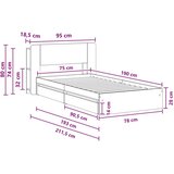  Okvir kreveta s pohranom Crna 75 x 190 cm Konstruirano drvo - Crna 75 x 190 cm bez središnje police | shoptok.hr
