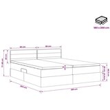  Krevet s od storage s uzglavljem 2 kom. Sivosmeđa Lažna koža - Sivosmeđa 180 x 200 cm Dizajn linija | shoptok.hr