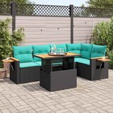  6-dijelni set vrtnih sofa s jastucima crni od poliratana bagrem | shoptok.hr