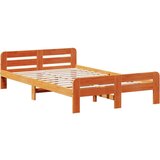  Posteljni okvir brez vzmetnice voščeno rjav 135x190 cm borovina, (21527704) | Shoptok.si