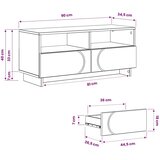  TV stalak 90 x 34.5 x 40 cm Bijela Konstruirano drvo - Bijela 90 x 34.5 x 40 cm | shoptok.hr