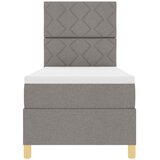  LED Box Spring Krevet Sivo-smeđa 80 x 200 cm tkanina | shoptok.hr