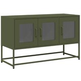 Maison Chic TV omarica - TV enota - Televizijska omarica olivno zelena 100,5x39x60,5 cm Hladno valjano jeklo, (21699496) Cene