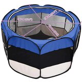 vidaXL Zložljiva pasja ograjica s torbo modra 145x145x61 cm, (20799177) | Shoptok.si