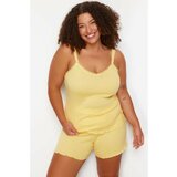 Trendyol Curve Yellow Lace Detailed Knitted Pajamas Set cene