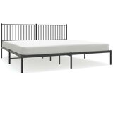 Metalni Kovinski posteljni okvir z vzglavjem črn 193x203 cm | Shoptok.si