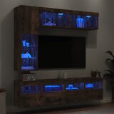  7-dijelni set zidnih TV ormarića LED boja dimljenog hrasta Cijene