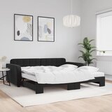 vidaXL Izvlečna dnevna postelja z vzmetnicami črna 100x200 cm žamet Cene
