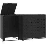  Spremište za 3 kante za otpad crno 207 x 79 x 117 cm čelično | shoptok.hr