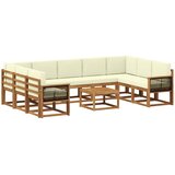 vidaXL Zunanja garnitura za sedenje 10 pcs Naravna in smetana, (5000282010) | Shoptok.si