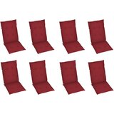  Sklopive stolice s jastucima 8 kom. Masivno bagremovo drvo Crvena 120 x 50 x 3 cm | shoptok.hr