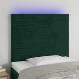  LED uzglavlje tamnozeleno 100x5x118/128 cm baršunasto | shoptok.hr