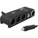 Ltc Avto polnilec 4 vtičnice 120W, 2xUSB 1,2A, 12 / 24V, črna barva, (20811694) | Shoptok.si