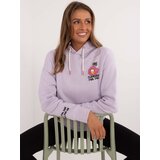 Fashion Hunters Light purple sweatshirt with print and pockets SUBLEVEL | Shoptok.si