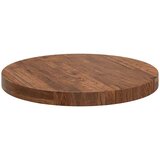 vidaXL Nepremična površina Temno rjava Ø 50 x 4 cm Trda hrastovina | Shoptok.si