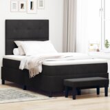  Krevet s kutijom s madracem i klupom Crna 120x190 cm Baršun | shoptok.hr