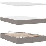  Otomanska postelja z vzmetnico & LEDs taupe 140x190 cm blago, (22053981) | Shoptok.si