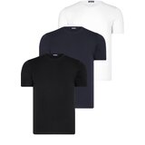 Dewberry SET OF THREE T8569 BICYCLE COLLAR MEN'S T-SHIRT-BLACK-WHITE-NAVY BLUE Cijene