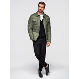 Ombre Men's quilted jacket in shirt cut - olive | Shoptok.si