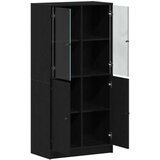 vidaXL Visoka omara z vrati Črna hrast 68x37x142 cm Inženirski les | Shoptok.si