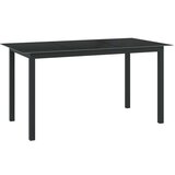 In vrtni stol crni 150 x 90 x 74 cm od aluminija i stakla Cijene