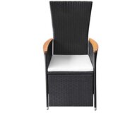  7-dijelni vrtni blagovaonski set od poliratana crni | shoptok.hr