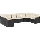  10-dijelni set vrtnih sofa s jastucima crni od poliratana | shoptok.hr