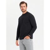 Ombre men's longsleeve with zippered polo collar - black Cene