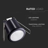 Ugradni pir senzor pokreta za spušteni plafon 360°, 400W/230V, crne boje | Eponuda.com