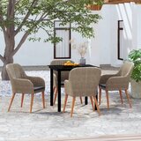  5-dijelni vrtni blagovaonski set s jastucima smeđi | Eponuda.com