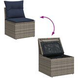  Vrtna garnitura - 6-dijelni set vrtnih sofa od poliratana s jastucima sivi - Siva 1 | shoptok.hr