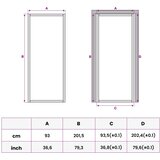  Unutarnja vrata 93 x 201,5 cm Kaljeno Staklo i Aluminij Slike