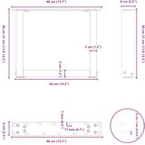  Noge za klub stolić U-oblik 2 kom Crne 40 x (30-31) cm Čelik | shoptok.hr